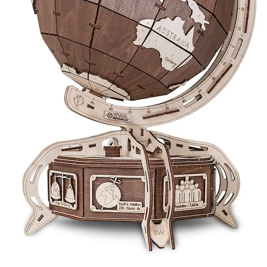 EWA™ Eco-Wood-Art Globe Brown 3D Wooden STEM Construction Kit